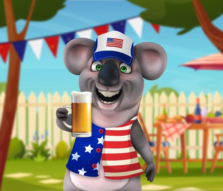 Kev the Koala in America